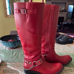 Fluevog tall red boots - size 9